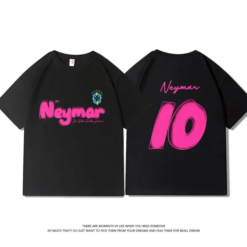 Tričko Summer Nový retro brazílsky tím Neymar Tide Značka tlač Purová bavlna s krátkym rukávom tričiek s krátkym rukávom a dámskymi krátkymi rukávmi