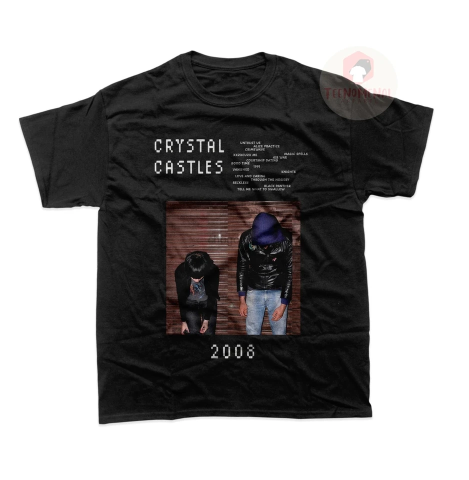 Tričko Unisex Crystal Castles - Grafické tričko s hudobnou skupinou - tlačenú hudobnú plagát - Alice Glass a Ethan Kath Tee pre darček