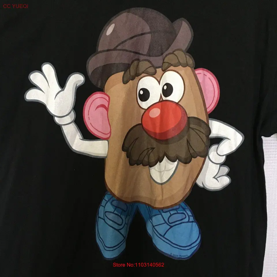 Tričko veľké unisex čierne pán Pán Potatoe hlava bavlnená hrudník 43 