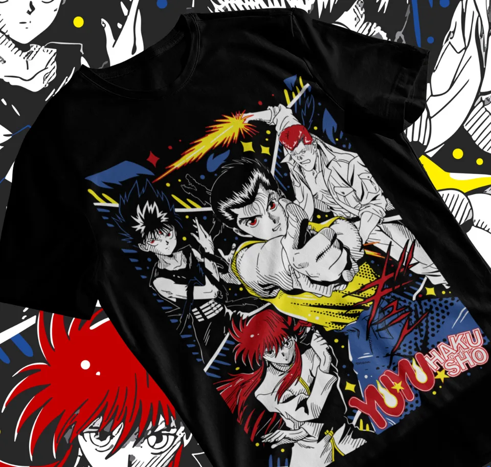 Tričko Yu Yu Hakusho, Yusuke, Hial, Kuwabara a Kurama Anime Tričko Soft Tee