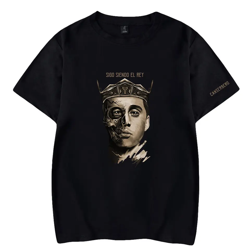 Tričká Canserbero Sigo Siendo El Rey Album Merch Print Tee Unisex Fashion Casual Short Ruckve