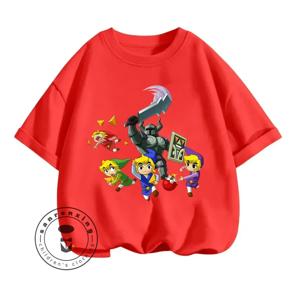 Tričká legendy Zelda Boys Girls s ikonickými kreslenými výtlačkami mäkkých módne dokonale zladených pre letné dobrodružstvo