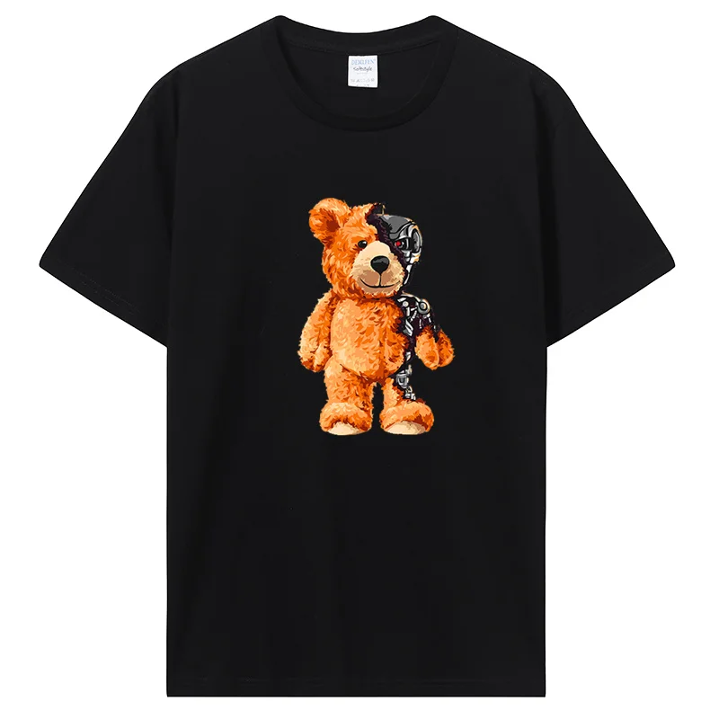 Tričká muži Teddy Bear vám ukáže, ako naozaj vyzerám ako tričko s nadmerným bavlneným tričkom módne oblečenie streetwear