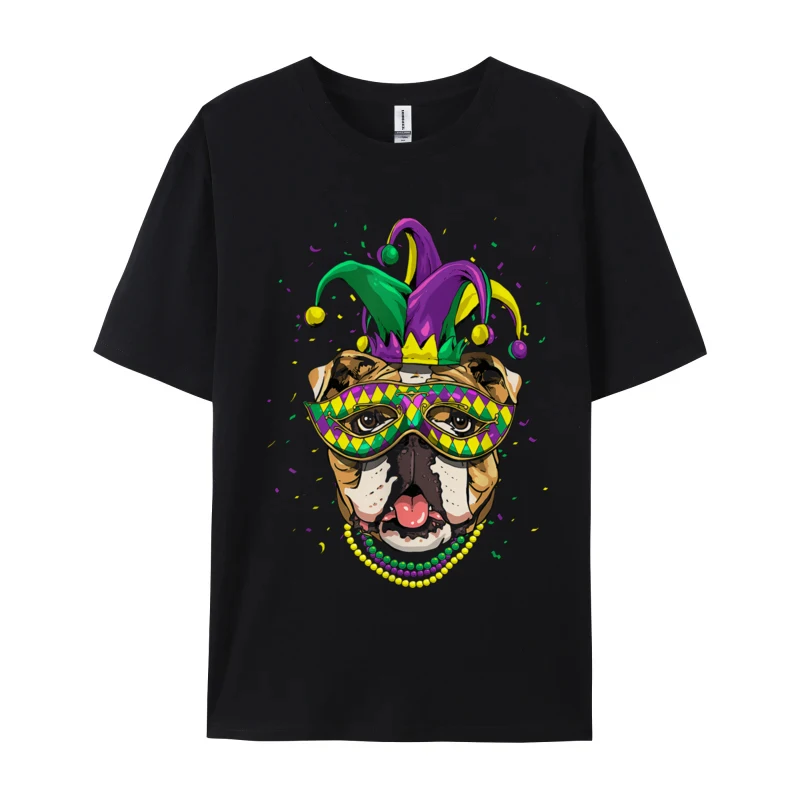 Tričká mužov Mardi gras bulldog tops to tričko neformálne obyčajné tričko Funny Premium bavlnené tričko