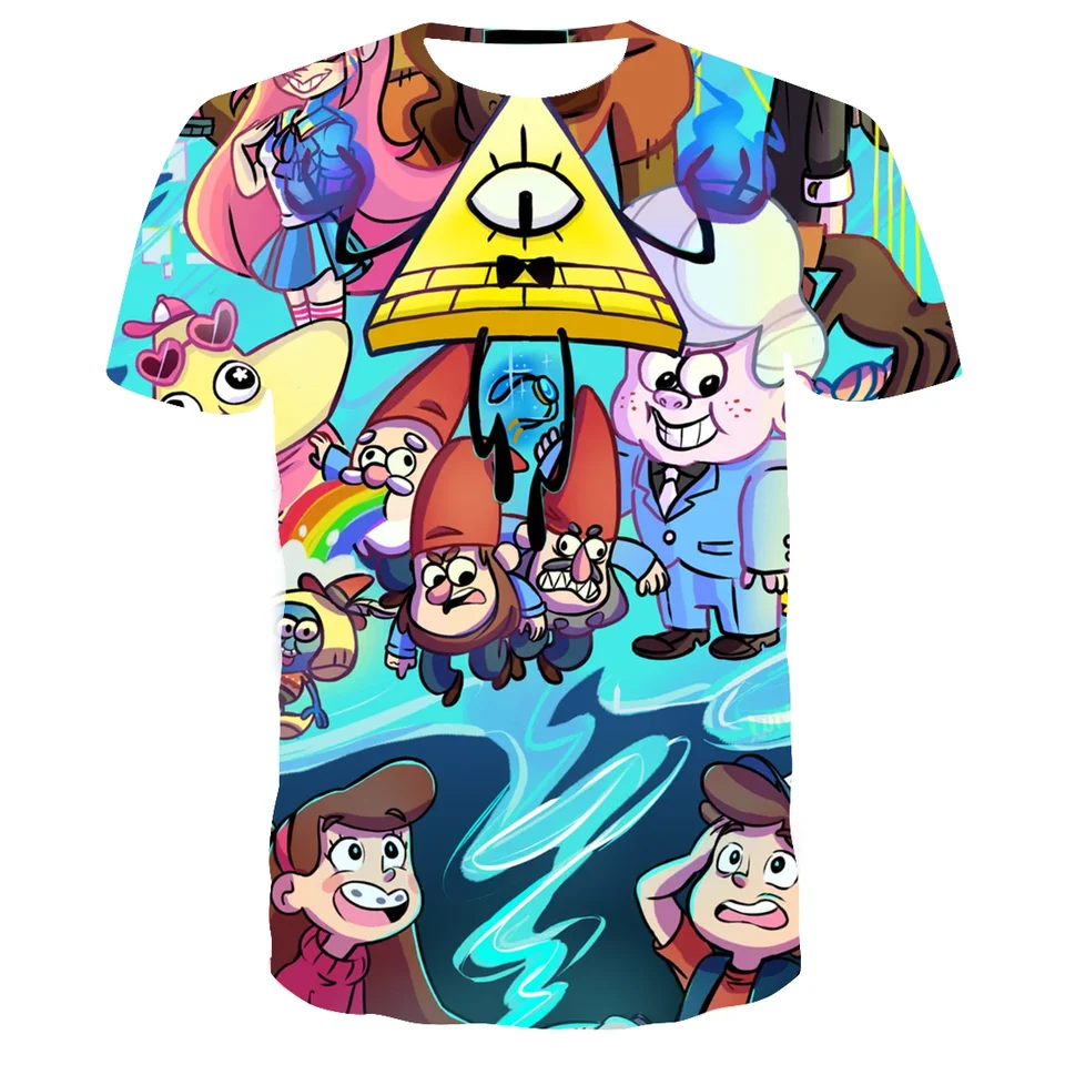 Tričká pre mužov Disney Gravity Falls Vytlačené letné pánske pánske chlapci a dievčatá krátke rukávy Tops Tops Tops Cartoon Last Clothing