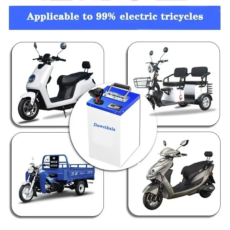 Trojitá lítiová batéria 48 V Super veľká kapacita 200 km lítiová batéria Elektrická motocykla trojkolesová lítiová batéria
