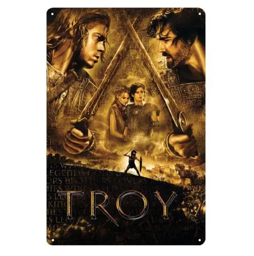 TROY BRAD PITT Movie kovové plagáty Tin Sign - 20x30cm Zberateľná doska