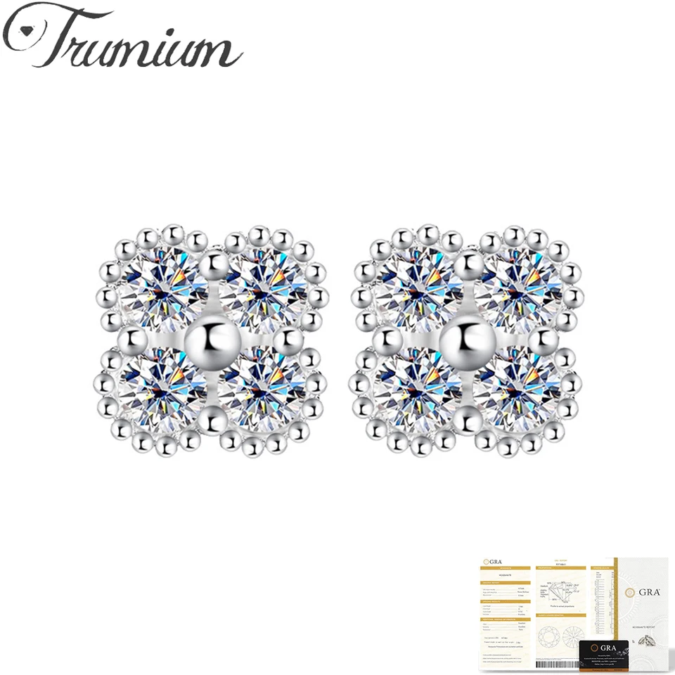 Trumium 1.2ct Moissanit Stud náušnice pre ženy
