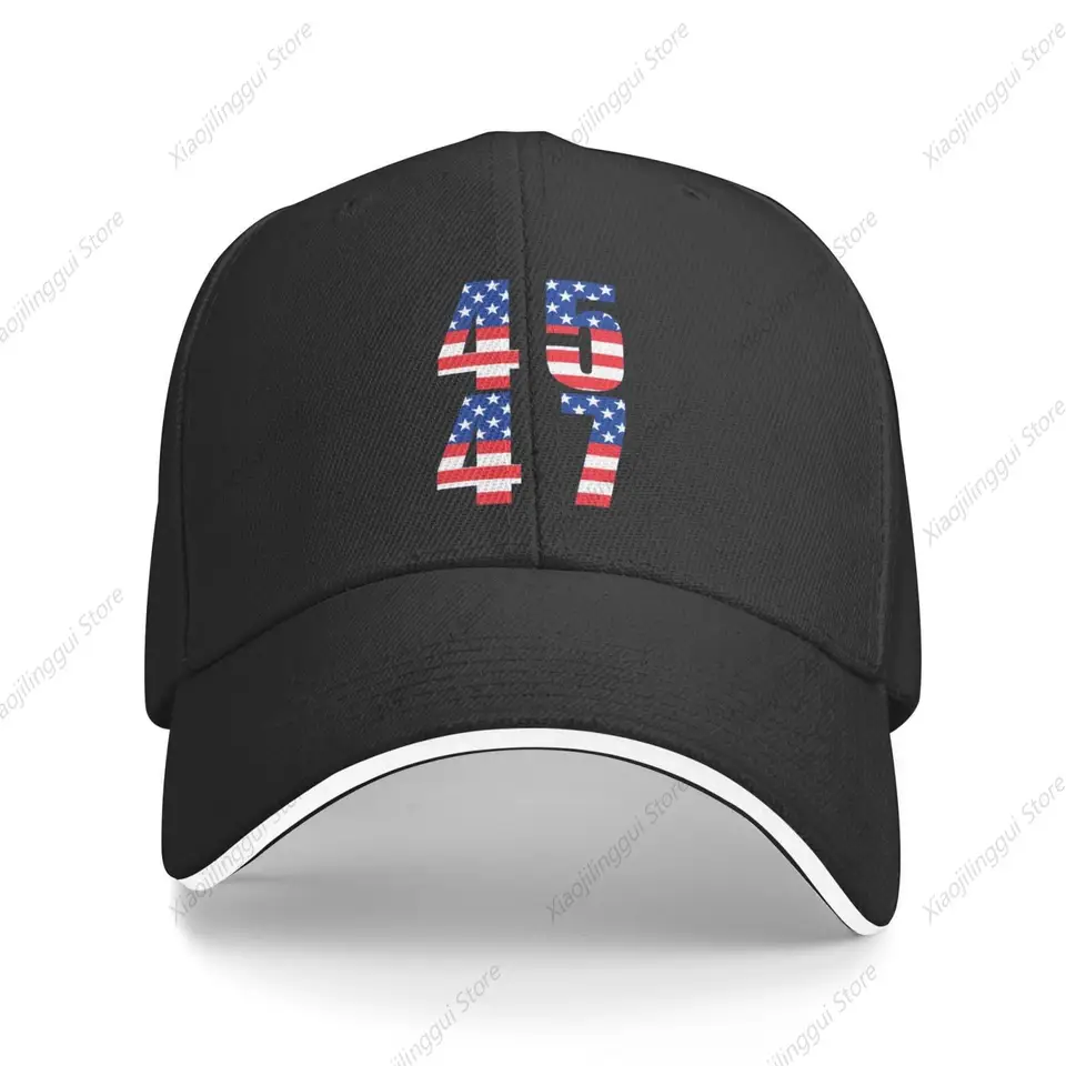 Trump 2024 Prezident Hat Trump 45 a 47 American Flag 45 47 Trump Hat Pro Trump 2024 Baseball Cap Funny Trucker Hat Black