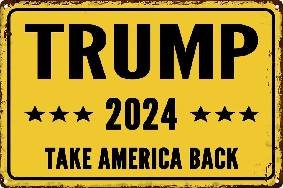 Trump 2024 Vezmite americkú chrbát vintage kovové plechové znamenie pre domáci dvor dvere vonku vonku bar Pub Pubsing Wall Decor 8x12 palca