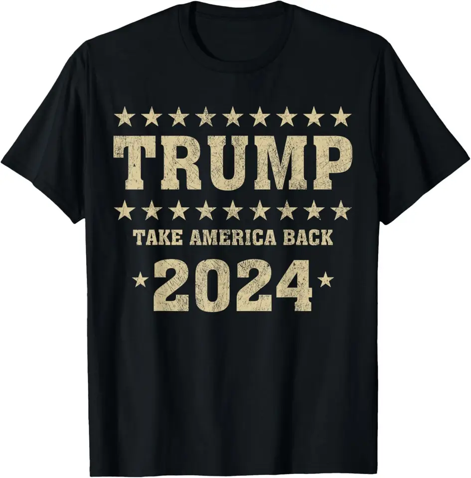 Trump 45 = 47 Take America Back T-Shirt USA Trump 2024 Tričko vlajky