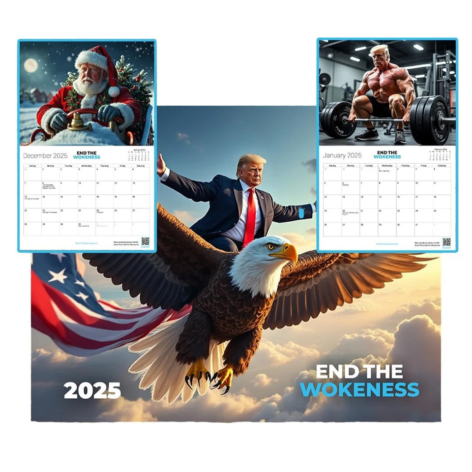 Trump Calendar 2025 Zábavný nástenný kalendár zavesenie mesačne plánovača kalendára poznámky pre domácu kanceláriu