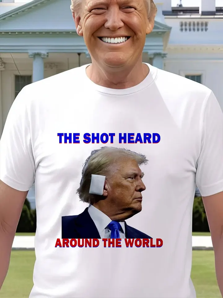 Trump fotografia Pánske tričko leto letné príležitostné príležitostné mužské tričko Crew-krk vonkajšie ulice Pánske mužské módne top s krátkym rukávom