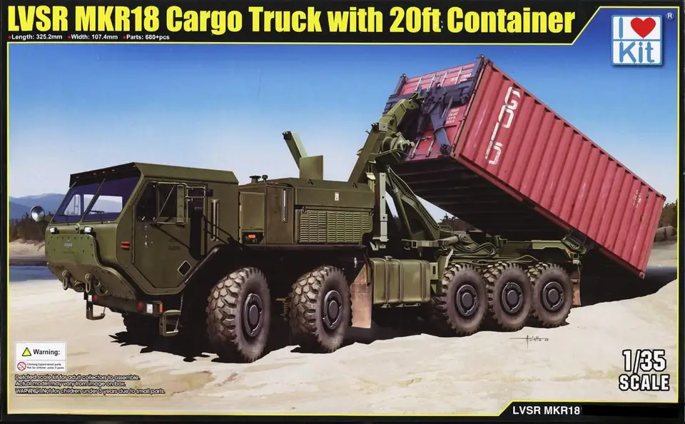 Trumpeter 63550 1/35 mierka LVSR MKR18 Traktor w/20ft Container Model Súprava