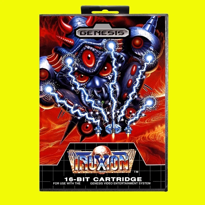 Truxton MD Game Card 16 Bit With Us Box pre Sega Megadrive Genesis Video Game Console Case