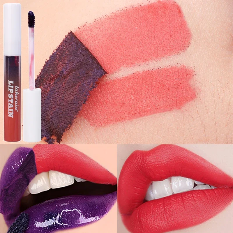 Trvalá vodotesná odtrhnite nahý lesk na pery Nové 3 farby matná odlupka z červenej pery zafarbenie prírodných pier make -up kozmetika