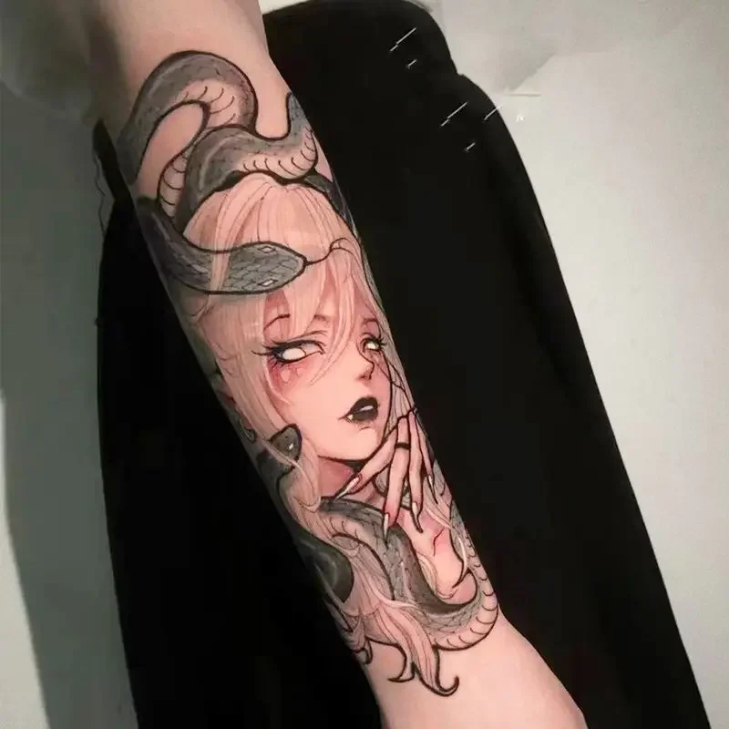 Trvalé bylinné medusa falošné tetovanie pre ženy muža Art Art Tattoo Sticker Sexy dočasné tetovanie nepremokavé Tatuaje časy