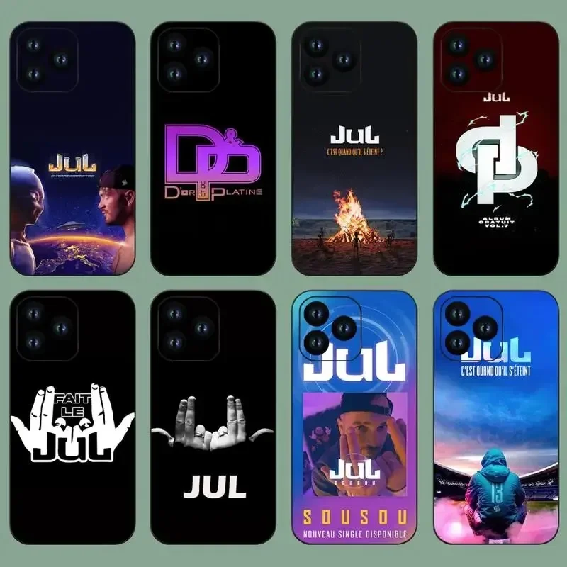 Trvník Jul Rapper Telefón pre iPhone 11 12 13 14 15 Pro Max 7 8 Mini Plus SE x XS XR Transparent Shell