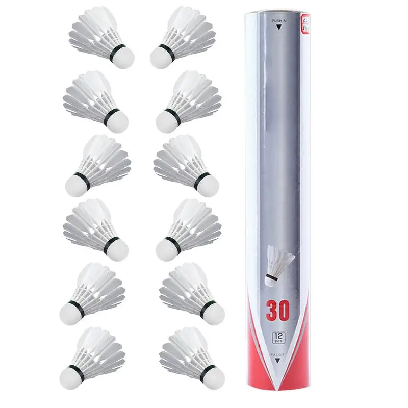 Tréning Badminton Balls 12ks Vysoko kvalitný trvanlivý Shuttlecock Prenosný badminton lopta set pre začiatočníkov rodinných trénerov