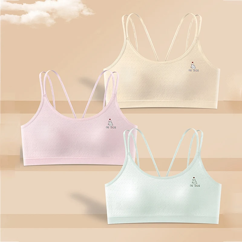 Tréning detí dievča podprsenka Underwear Puberty Girls Dievčatá vrcholy solídne deti spodná bielizeň podprsenka