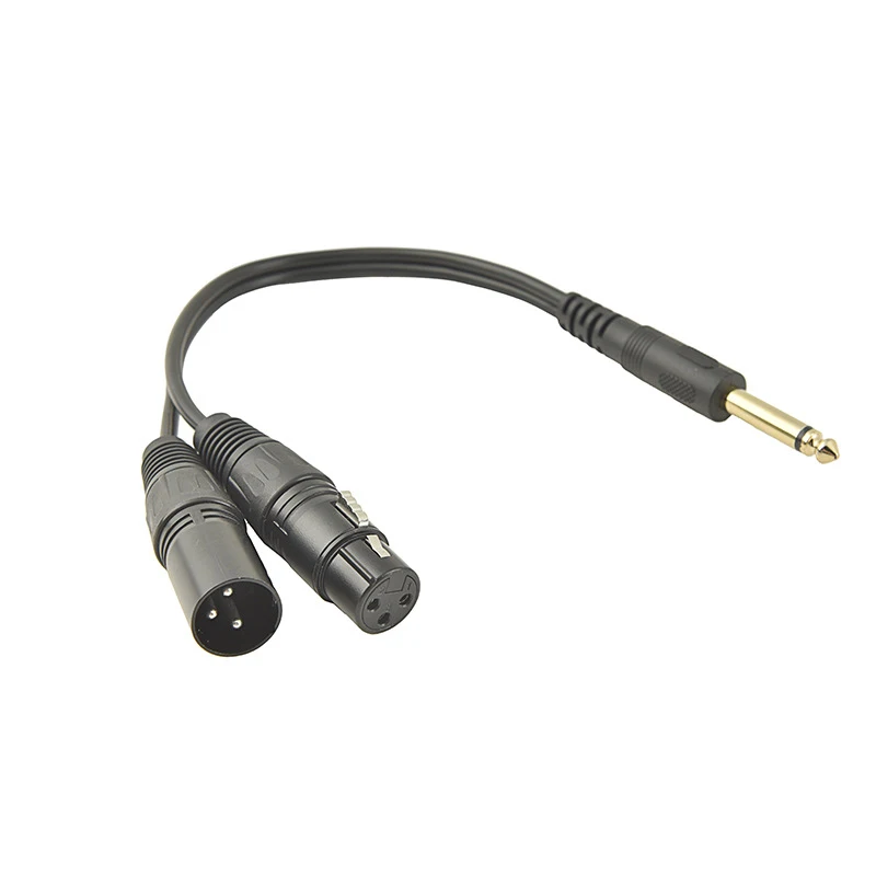 TS 6,35 mm muž do ženy + XLR 3 PIN MÁ MÁL Y ALLACITY Splitter nevyvážený mono adaptér kábel 30 cm pre zvukový mikrofón
