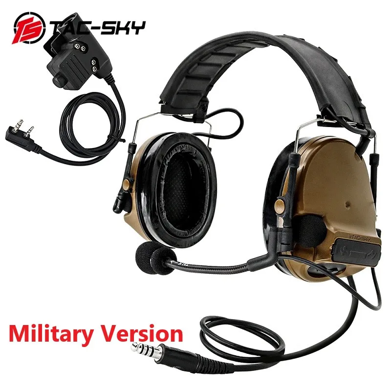 TS TAC-Sky Tactical Headset Comta 3 Ochrana vojenského sluchu Airsoft Headse Hluk Pickup Pickup a U94 PTT pre Pelto