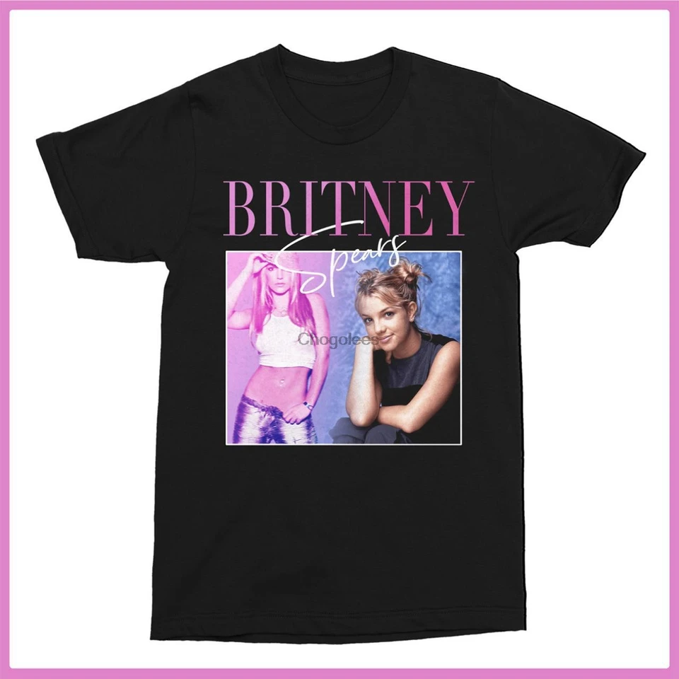 Tshirtcoreydagraff Britney Spears Grafická bavlna s krátkym rukávom čierna unisex hudba vintage spevák vintage t tričko