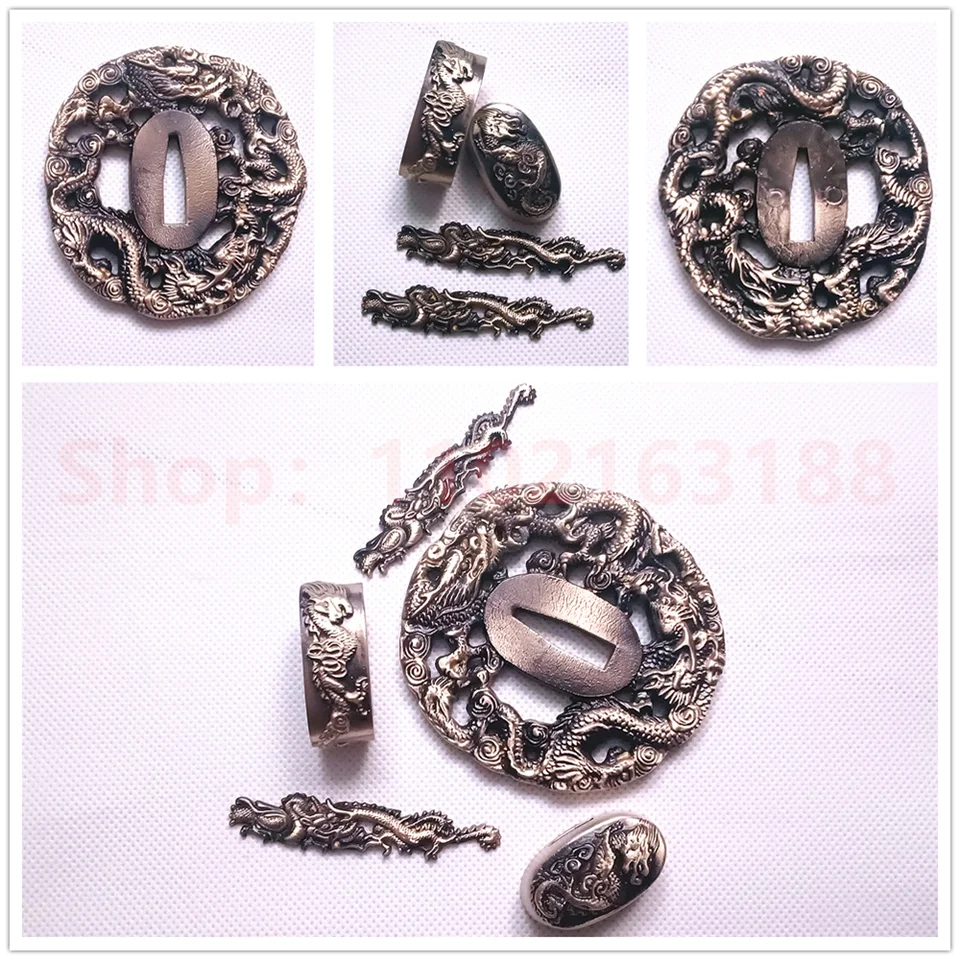 Tsuba Guard Handguard Fuchi Kashira menuki pre skutočné japonské japonské samurajské meč Katana