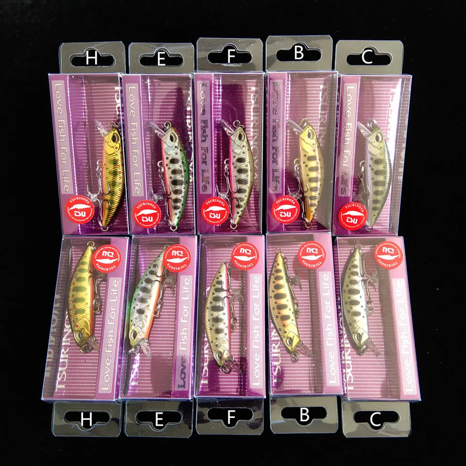 Tsurinoya 10ks Stoping Minnow Rybolov Návretie 5 cm 5G Tvrdá umelá návnada 3D oči Rybárske Wobblers Crankbait Príslušenstvo