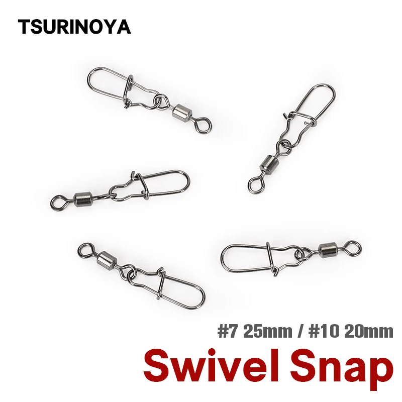 Tsurinoya 5pcs Pike Fishing Actle Connector Pin Lose Swivel Snap Snap Snap Fishhook Lure Lure Swivels Tackle