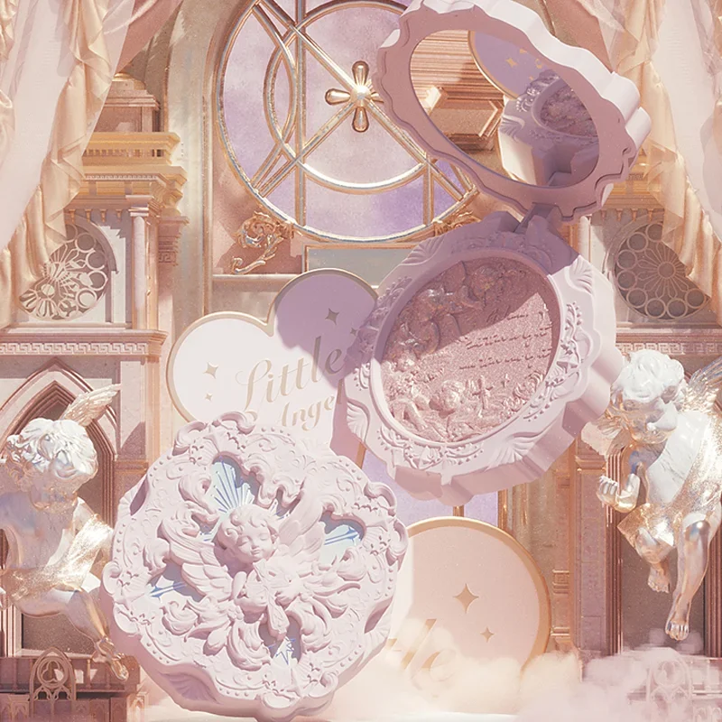TT Flower Know Little Angel Relief zvýraznenie prášku Diamond Trojrozmerné vodné svetlo Luster Luster Luster Svieti