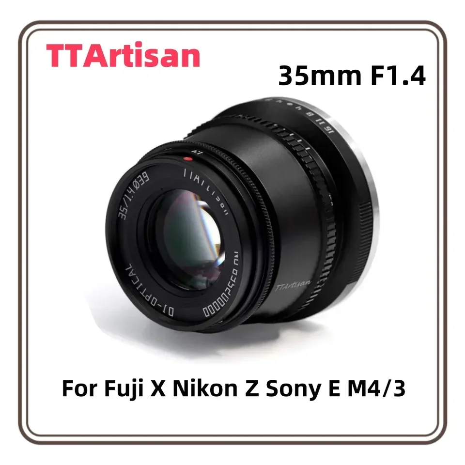 Ttartisan 35 mm f1.4 APS-C manuálny objektív zaostrenia pre Fuji x Nikon Z Sony E M4/3 MONT CAMERA X-A10 X-A20 X-A3 X-E2S X-E3 A7 A7II A7R