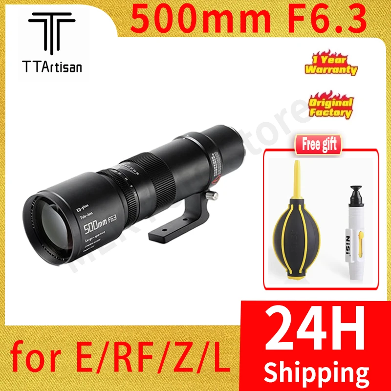 Ttartisan 500 mm f6.3 teleobjektív pre Sony E Nikon Z Canon RF a Leica Sigma Lumix L Mount Mirrhousless Camera