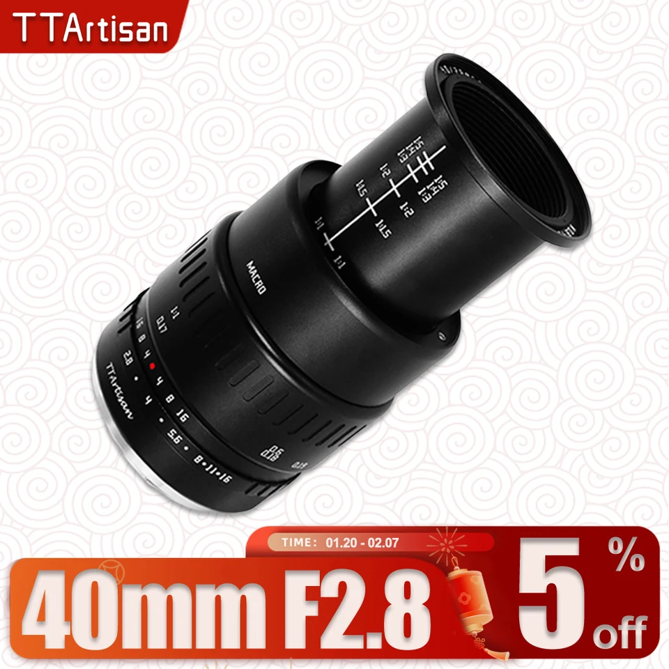 Ttartisan APS-C 40 mm f2,8 makro objektív pre hmyz na šperkov