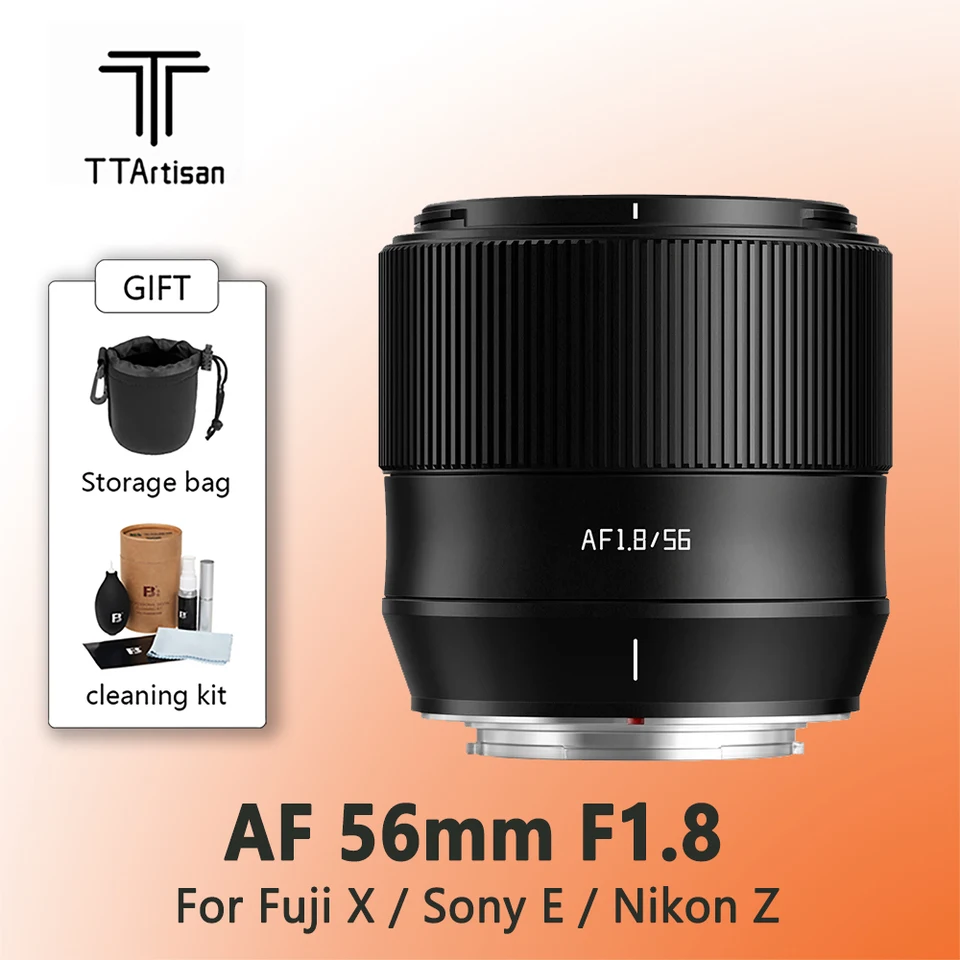 Ttartisan Auto Focus 56 mm F1.8 Objektív kamery XEZ pre Fujifilm XS10 XS20 X-H2S XT5 XT30 Sony A6000 ZVE10 A6700 Nikon ZFC