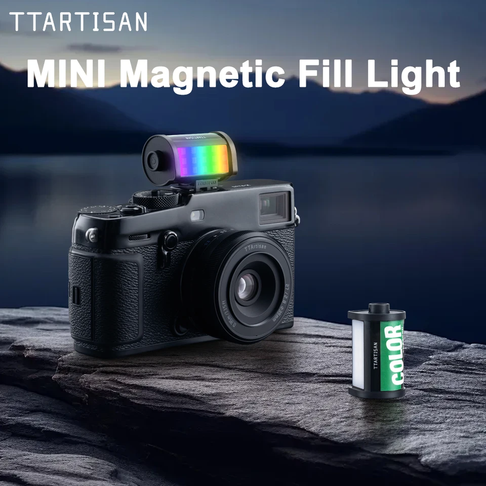 Ttartisan Full Color RGB FLEPT LIGHT VIDEA LIGHT Magnetic Mount Mini Light 0,5W 3000/4500/6000K CRI 95+ 300 mAh Cold Shoe Universa Universa