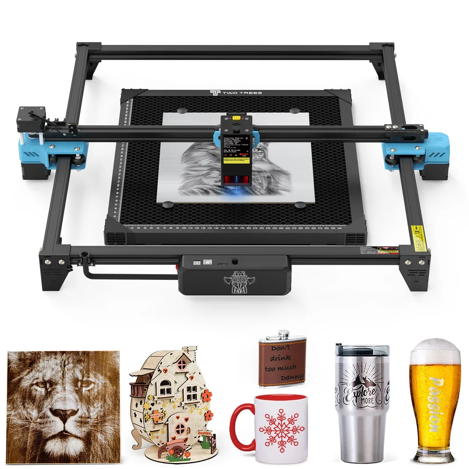 TTS-20 PRO 20W laserový rytec vysokorýchlostný laserový gravírovací stroj DIY Woodwork Cutting Stroj CNC Bulkman 3D