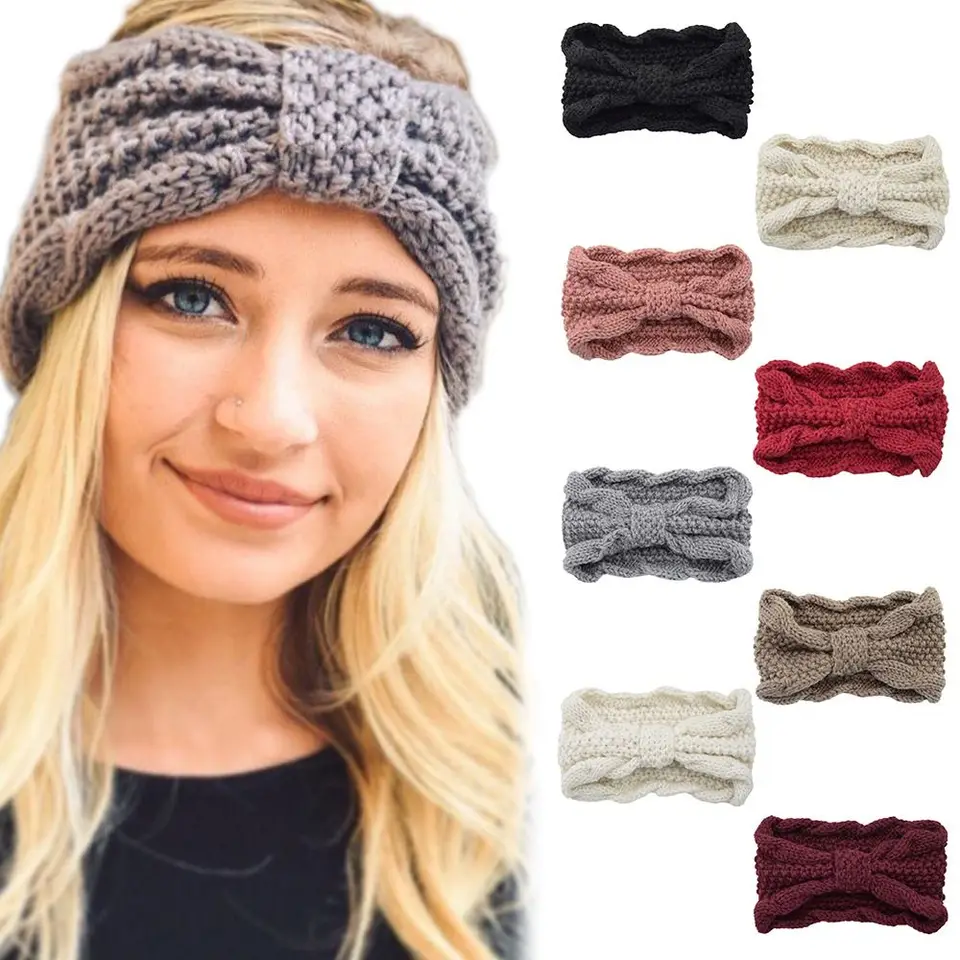 Turban Headwrap Zimná pletená čela čelo uši