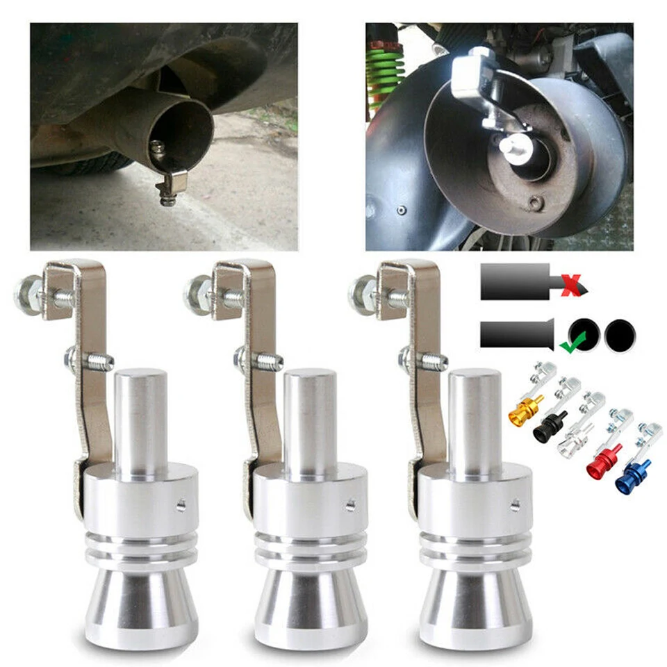 Turbo píšťalka Univerzálny hliníkový automobil Turbo zvuk píšťalky tlmič výfukových potrubí Vyfukový ventil simulátor s/m/l/xl