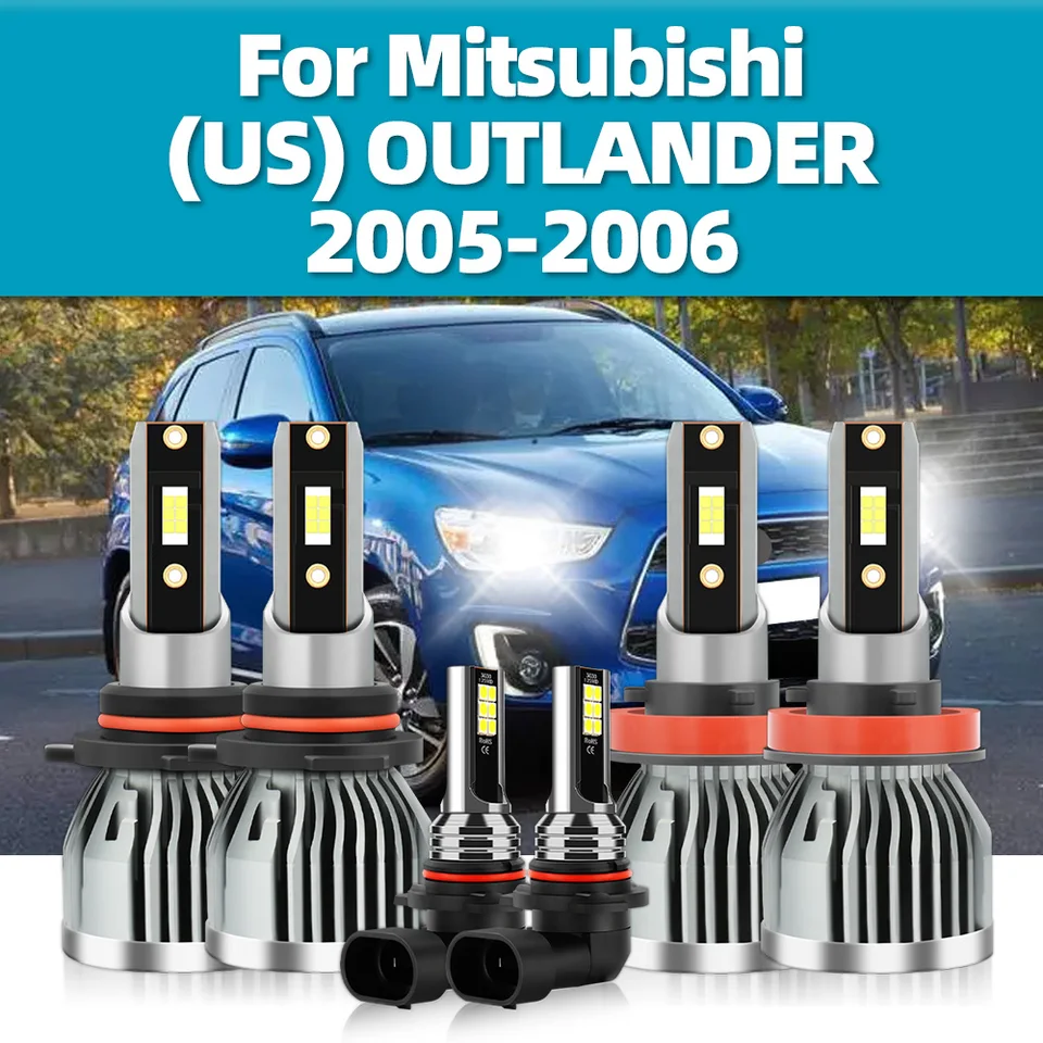 Turbo svetlomet 110W 20000lm Super Bright LED žiarovka 6000K Auto CSP FOG Hmlová svetlo 12V lampa pre Mitsubishi (USA) Outlander 2005 2006