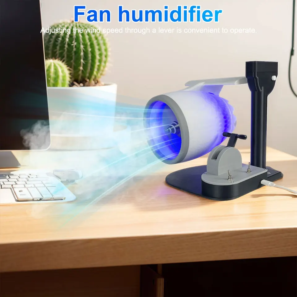 Turbofan Creative Desktop Turbofan s zvlhčovačom a modelom ľahkého motora Jetfan 3D vytlačená vynikajúca hračka pre domácu kanceláriu