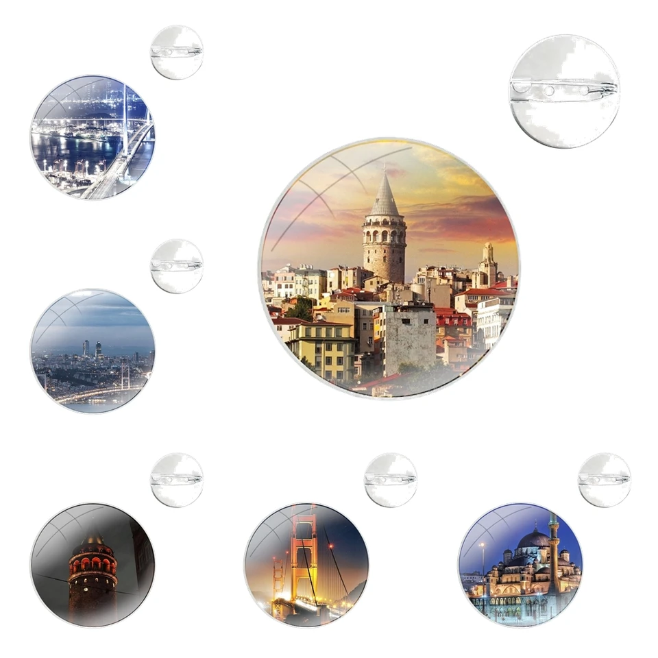 Turecko Istanbul Sceary Pins odznak kovové brošne pre oblečenie batohový dekoráciu darček