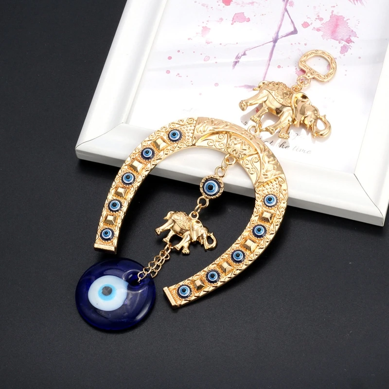 Turecké modré oči podkovy slon prívesok Zlo Evil Eye Lucky kúzlo stena zavesenie ornament požehnanie ochranu domáci dekor