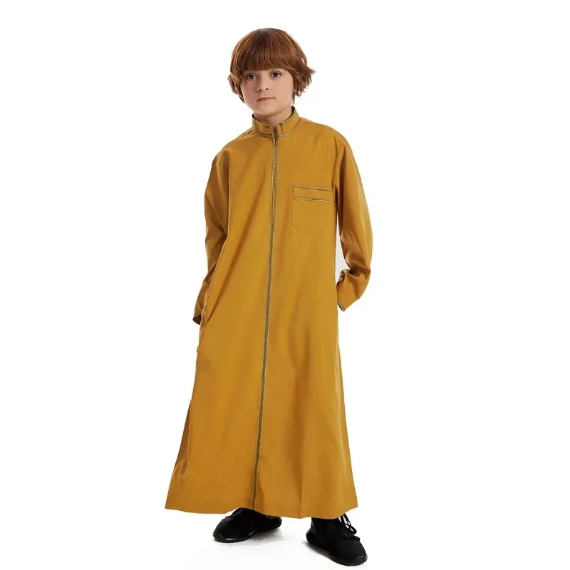 Turecké moslimské deti abaya jubba thobe kimono chlapec Thobe Thawb Caftan pre deti
