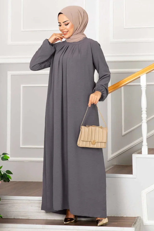Turecké moslimské šaty skromné ​​skladané šaty ABAYAS pre ženy Ball Evening Rúch femme Musulmane Dubai Abaya Kaftan Islam