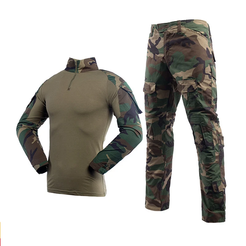 Turistika Camo G2 Style Combat Suit Outdoor Men Košeľa a nohavice súprava maskovacia stráž taktické uniformy žaby