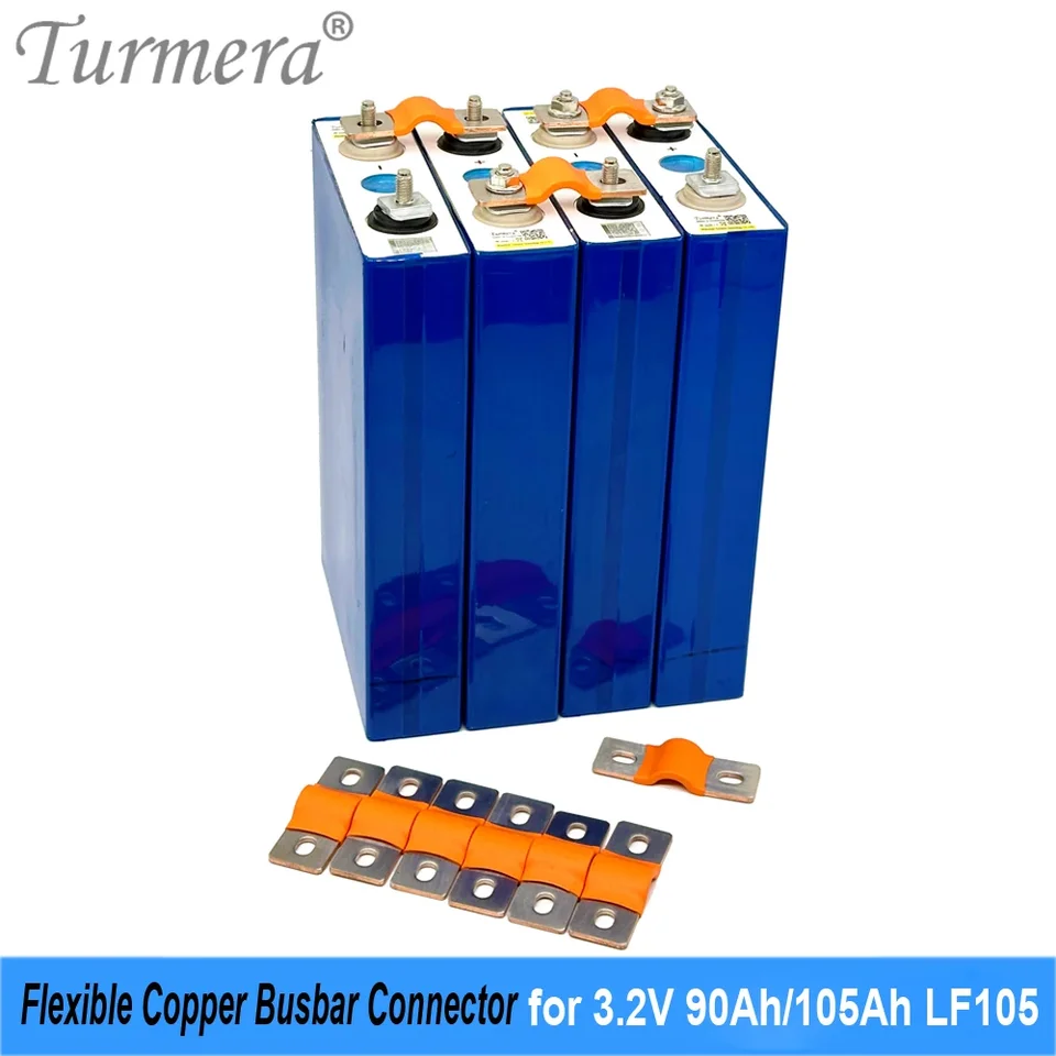 Turmera 12v 24V 48V LIFEPO4 Flexibilná otvor na medený busbar do otvoru 38 mm 2 mm 400a pre predvečer LF105 3,2V 90AH 105AH