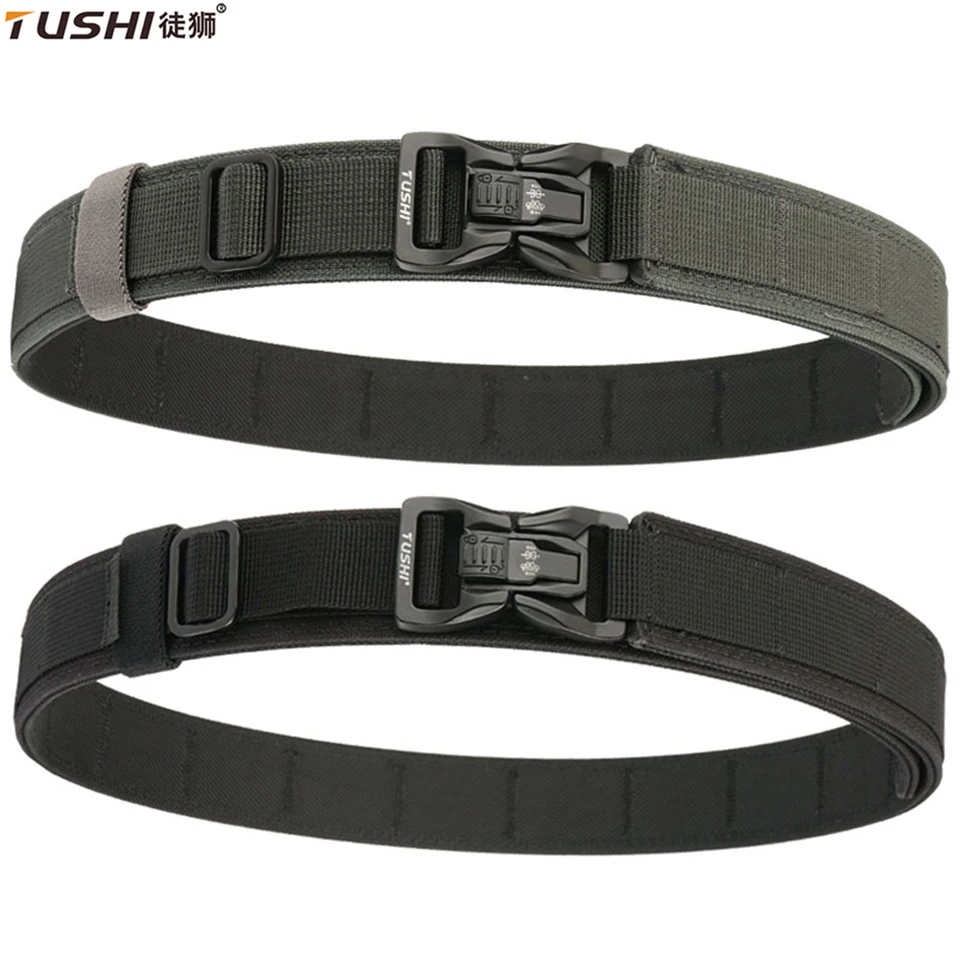 Tushi Belt Hard Tactical Belt for Men Rýchle uvoľnenie kovový spona pásový pás Nylon EDC Vojenský pás