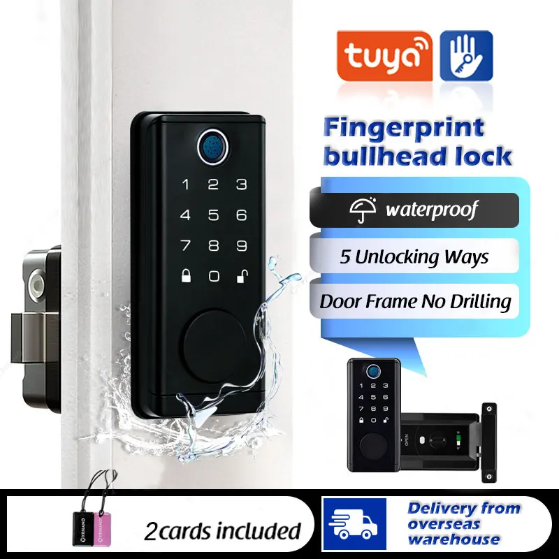 Tuya Digital Fingerprint Code Lock pre vonkajšiu bránu vodotesný Samrt Electronic Biometric Lock Bluetooth pre domácu kanceláriu Airbnb