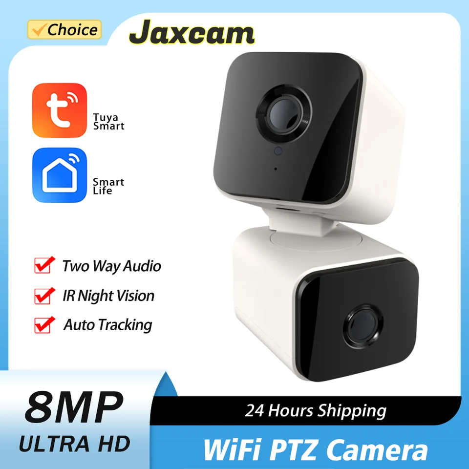 Tuya Dual Lens All-Round Monitoring Gun Shake 4K 8MP PTZ Pan/Tilt Automatické sledovanie obojsmernej kamery Audio Security Protection Camera